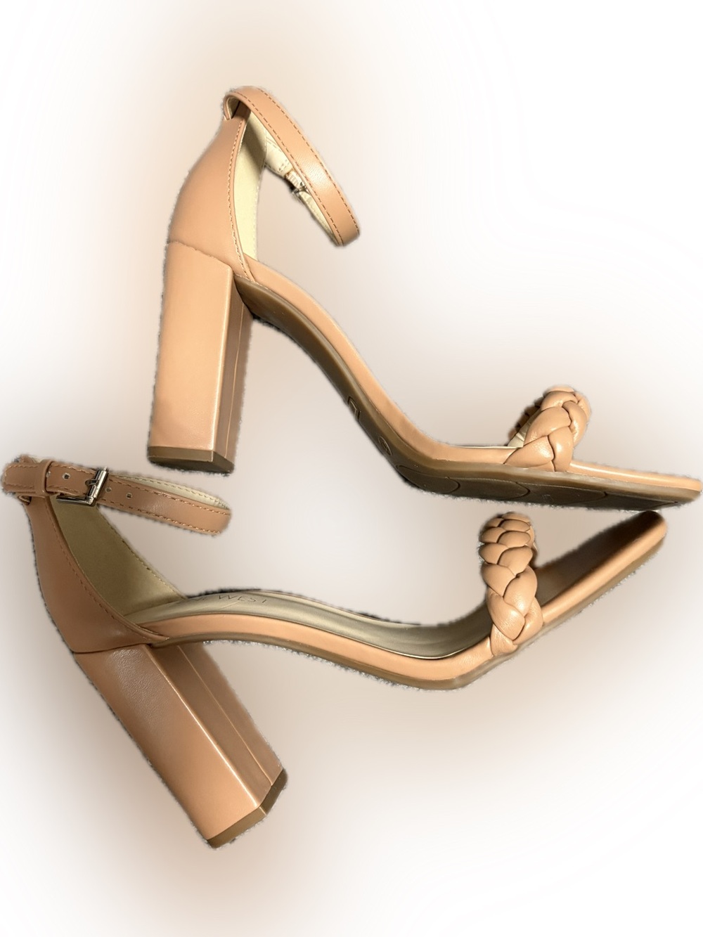 Nine West Tan Braided Chunky Heel